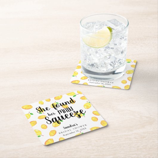 Sie fand ihr Haupt Squeeze Lemon Brautparty Nicker Rechteckiger Pappuntersetzer (Vor Ort)