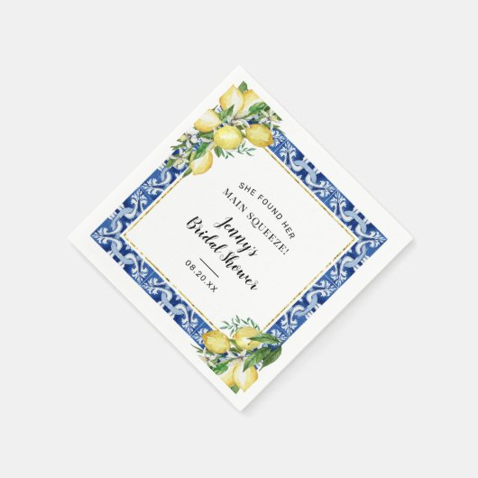 Sie fand ihr Haupt Squeeze Lemon Brautparty Nicker Serviette (Ecke)