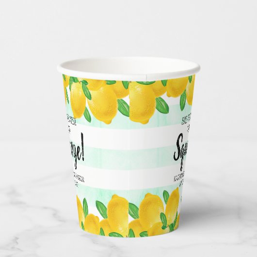 Sie fand ihr Haupt Squeeze Lemon Brautparty Pappbecher (Rechts)