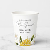 Sie fand ihr Haupt Squeeze Lemon Brautparty Pappbecher (Rückseite)