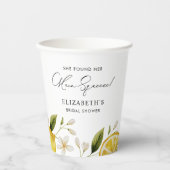 Sie fand ihr Haupt Squeeze Lemon Brautparty Pappbecher (Vorderseite)