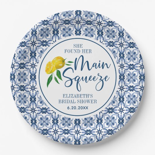 Sie fand ihr Haupt Squeeze Lemon Brautparty Pappteller (Vorderseite)