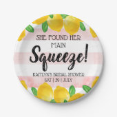 Sie fand ihr Haupt Squeeze Lemon Brautparty Pappteller (Vorderseite)