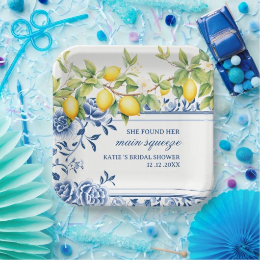 Sie fand ihr Haupt Squeeze Lemon Brautparty Pappteller (Party)