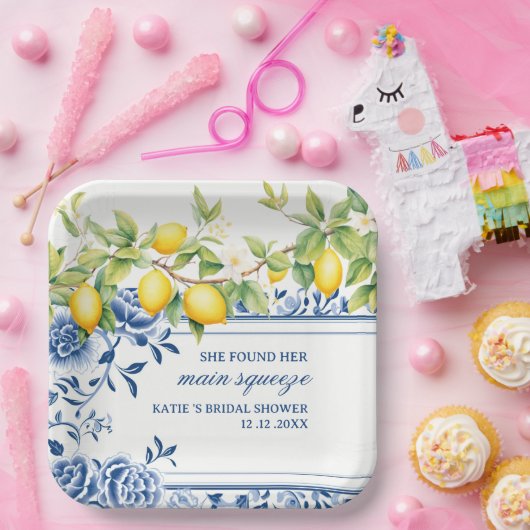 Sie fand ihr Haupt Squeeze Lemon Brautparty Pappteller (Party)