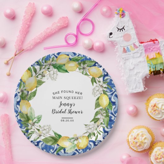 Sie fand ihr Haupt Squeeze Lemon Brautparty Pappteller (Party)
