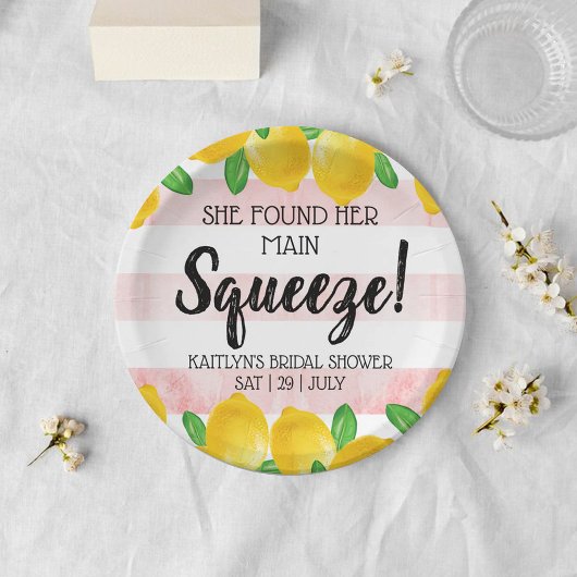 Sie fand ihr Haupt Squeeze Lemon Brautparty Pappteller
