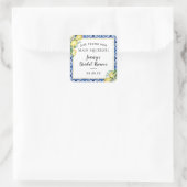 Sie fand ihr Haupt Squeeze Lemon Brautparty Quadratischer Aufkleber (Tasche)