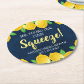 Sie fand ihr Haupt Squeeze Lemon Brautparty Runder Pappuntersetzer (Angewinkelt)