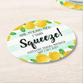Sie fand ihr Haupt Squeeze Lemon Brautparty Runder Pappuntersetzer (Angewinkelt)