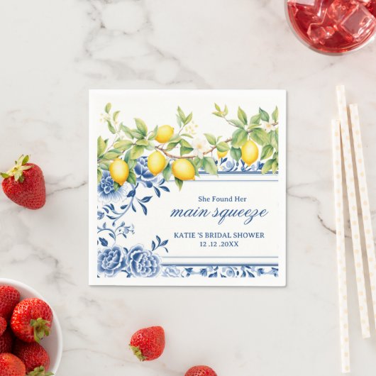 Sie fand ihr Haupt Squeeze Lemon Brautparty Serviette (Beispiel)