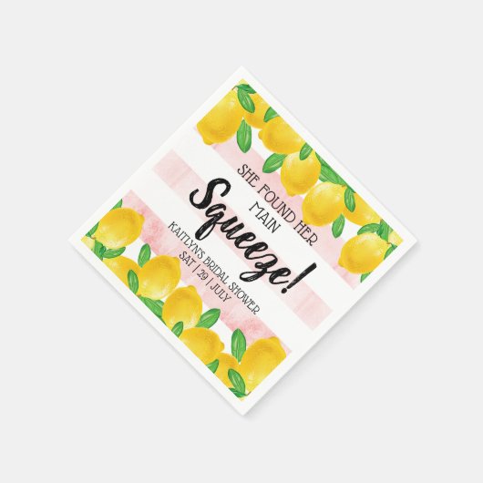 Sie fand ihr Haupt Squeeze Lemon Brautparty Serviette (Ecke)