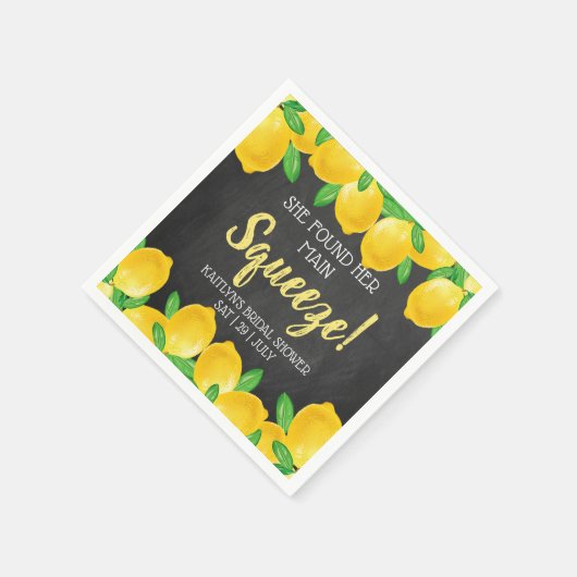 Sie fand ihr Haupt Squeeze Lemon Brautparty Serviette (Ecke)