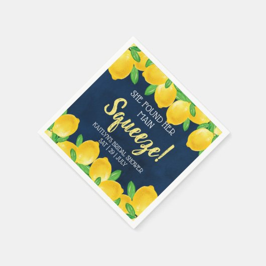 Sie fand ihr Haupt Squeeze Lemon Brautparty Serviette (Ecke)