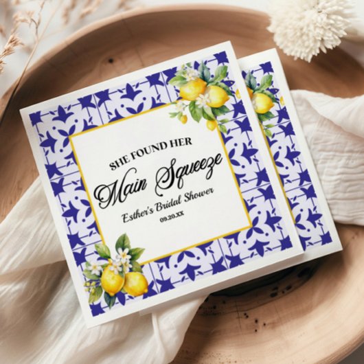 Sie fand ihr Haupt Squeeze Lemon Brautparty Serviette