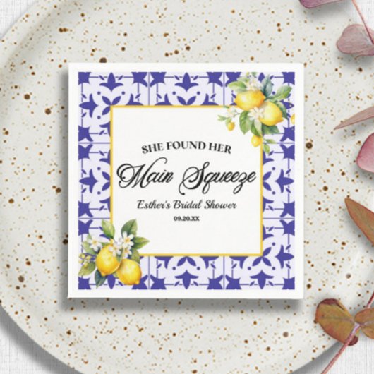 Sie fand ihr Haupt Squeeze Lemon Brautparty Serviette