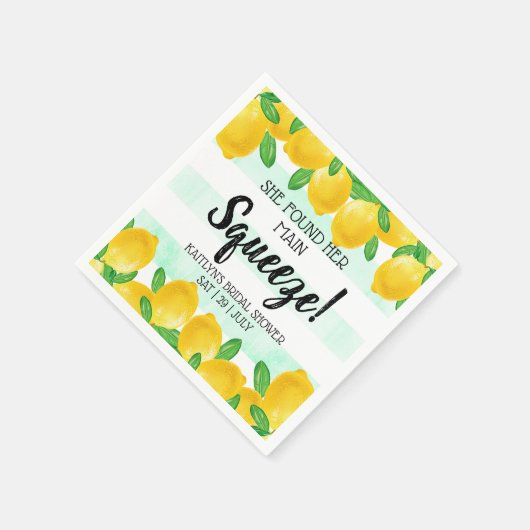 Sie fand ihr Haupt Squeeze Lemon Brautparty Serviette (Ecke)