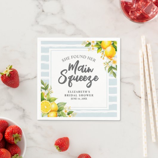 Sie fand ihr Haupt Squeeze Lemon Brautparty Serviette (Beispiel)