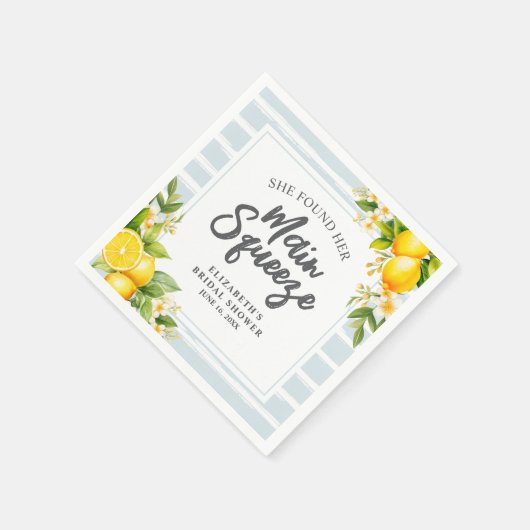 Sie fand ihr Haupt Squeeze Lemon Brautparty Serviette (Ecke)