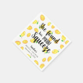 Sie fand ihr Haupt Squeeze Lemon Brautparty Serviette (Ecke)