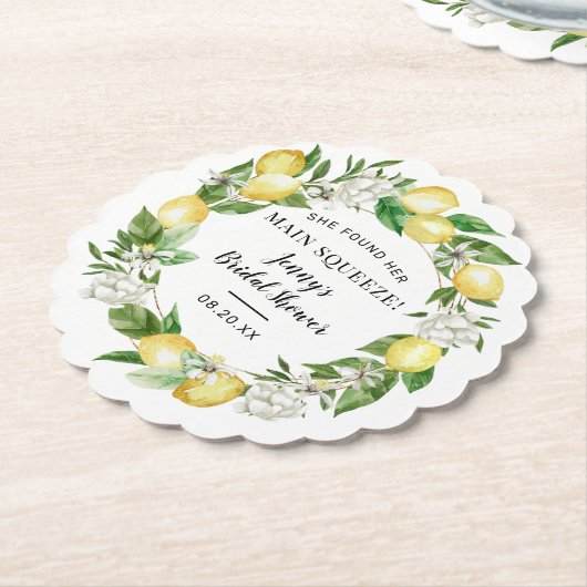 Sie fand ihr Haupt Squeeze Lemon Brautparty Untersetzer (angewinkelt)