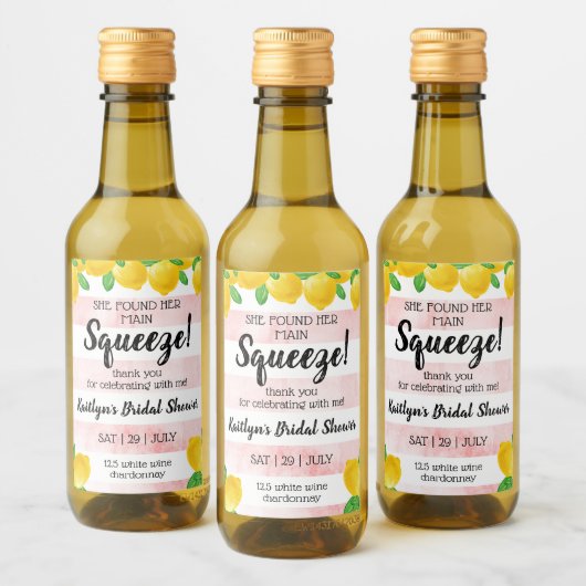 Sie fand ihr Haupt Squeeze Lemon Brautparty Weinetikett (Flaschen)
