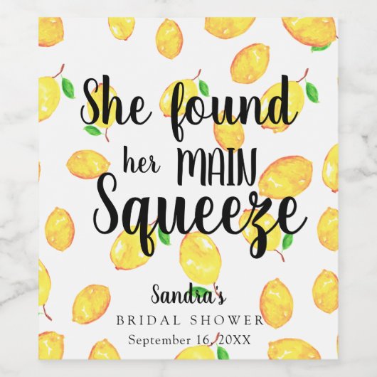 Sie fand ihr Haupt Squeeze Lemon Brautparty Weinetikett (Einzelnes Label)