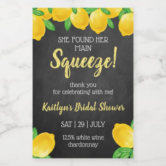 Sie fand ihr Haupt Squeeze Lemon Brautparty Weinetikett (Einzelnes Label)