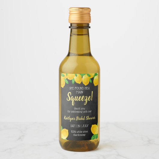 Sie fand ihr Haupt Squeeze Lemon Brautparty Weinetikett (Vorderseite)