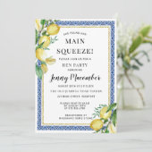 Sie fand ihr Haupt Squeeze Lemon Hen Party Einladung (Stehend Vorderseite)