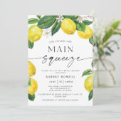 Sie fand ihr Haupt-Squeeze-Lemons-Brautparty Einladung (Stehend Vorderseite)