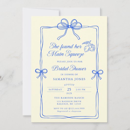 Sie fand ihr Haupt-Squeeze-Lemons-Brautparty Einladung (Vorderseite)