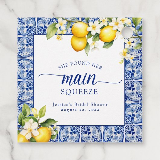 Sie fand ihr Haupt-Squeeze-Lemons-Brautparty Geschenkanhänger (Rückseite)