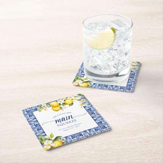 Sie fand ihr Haupt-Squeeze-Lemons-Brautparty Rechteckiger Pappuntersetzer (Vor Ort)