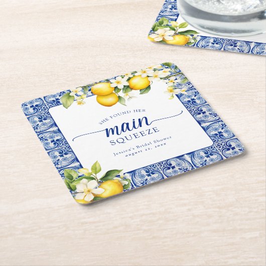 Sie fand ihr Haupt-Squeeze-Lemons-Brautparty Rechteckiger Pappuntersetzer (angewinkelt)