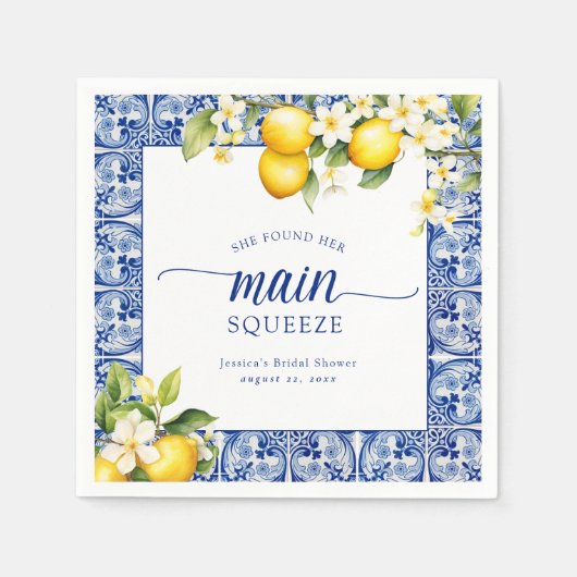 Sie fand ihr Haupt-Squeeze-Lemons-Brautparty Serviette (Vorderseite)