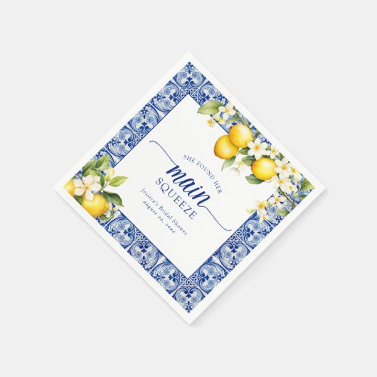 Sie fand ihr Haupt-Squeeze-Lemons-Brautparty Serviette (Ecke)
