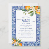 Sie fand ihr Haupt-Squeeze-Orangen-Brautparty Einladung (Vorderseite)