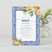 Sie fand ihr Haupt-Squeeze-Orangen-Brautparty Einladung (Stehend Vorderseite)