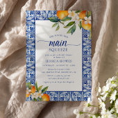 Sie fand ihr Haupt-Squeeze-Orangen-Brautparty Einladung