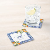 Sie fand ihr Haupt-Squeeze-Orangen-Brautparty Rechteckiger Pappuntersetzer (Vor Ort)