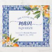 Sie fand ihr Haupt-Squeeze-Orangen-Brautparty Schaumweinetikett (Einzelnes Label)