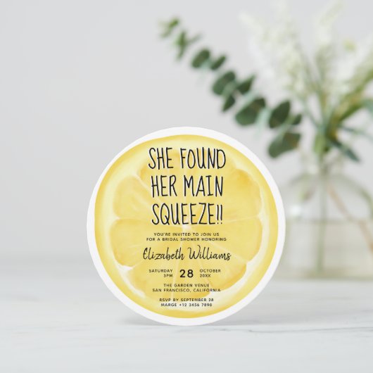 Sie fand ihr Haupt-Squeeze-Summer-Brautparty Einladung (Stehend Vorderseite)