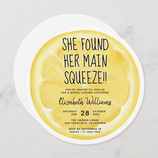 Sie fand ihr Haupt-Squeeze-Summer-Brautparty Einladung (Vorne/Hinten)