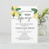 Sie fand ihr Haupt-Squeeze, Zitronen-Brautparty Einladung (Stehend Vorderseite)