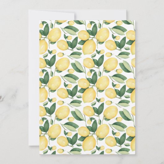 Sie fand ihr Haupt-Squeeze, Zitronen-Brautparty Einladung (Rückseite)