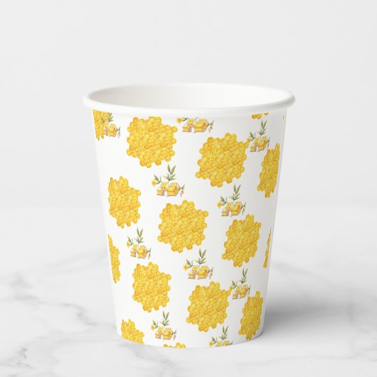 Sie fand ihr Honey Bee Floral Brautparty Pappbecher (Rückseite)