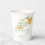 Sie fand ihr Honey Bee Floral Brautparty Pappbecher (Vorderseite)