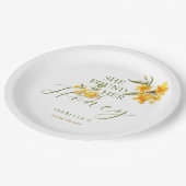 Sie fand ihr Honey Bee Floral Brautparty Pappteller (Schrägansicht)