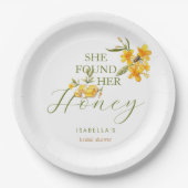 Sie fand ihr Honey Bee Floral Brautparty Pappteller (Vorderseite)